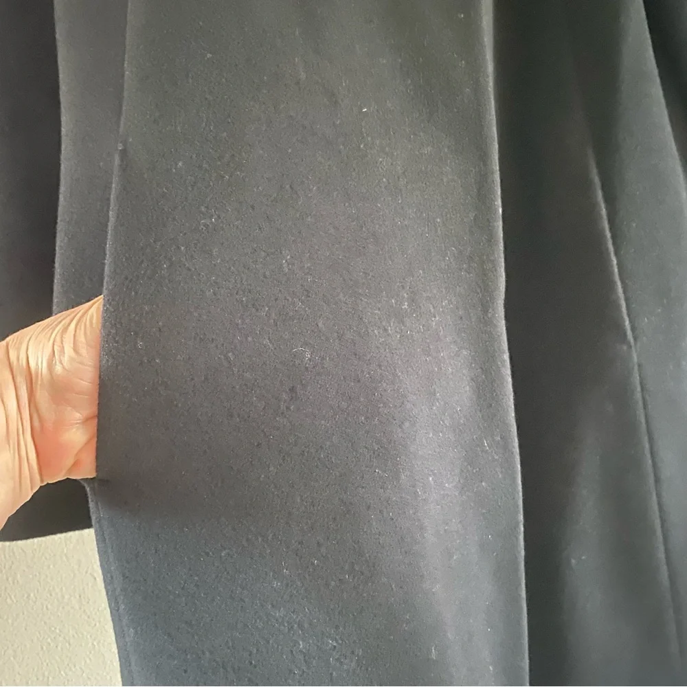 Cinzia Rocca Women’s Black Wool Angora Collared Walking Dress Coat Size 16 US - Picture 5 of 16